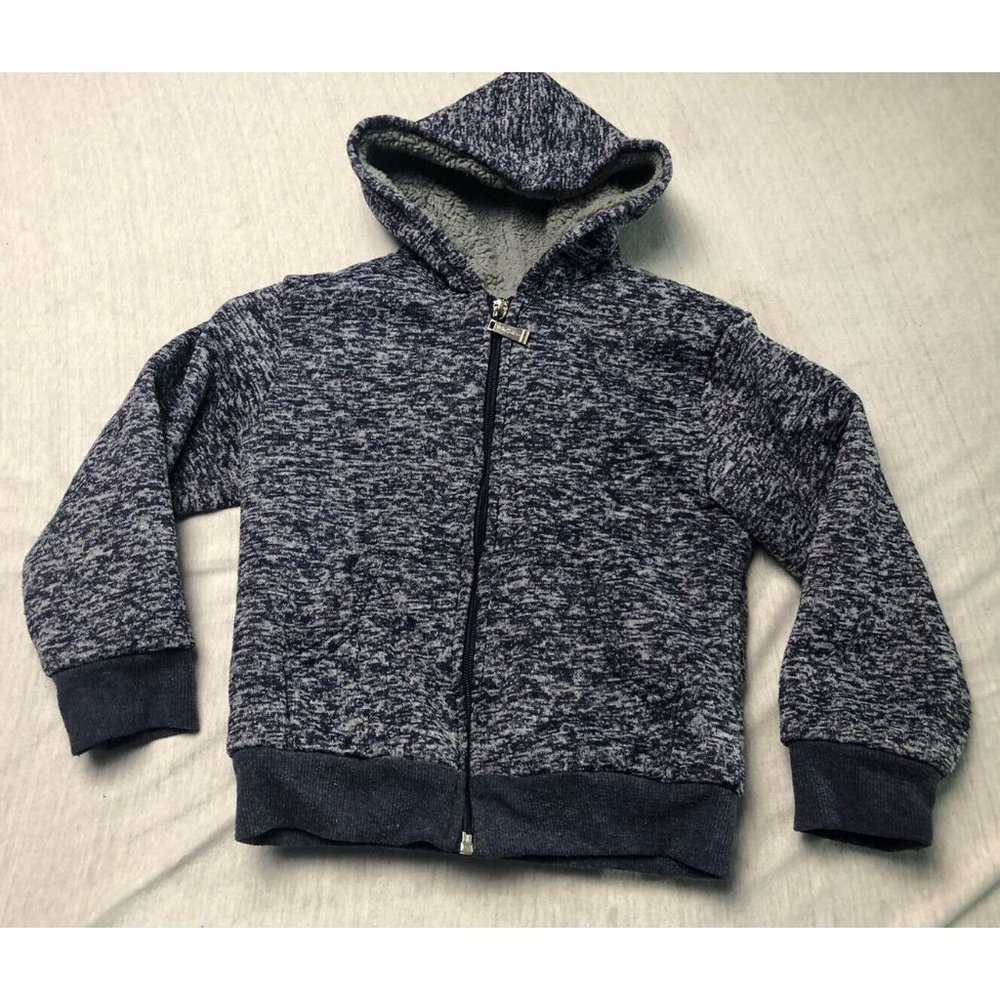 Coney Island Sweater Hoodie Boy Blue/Gray Full Zipper Pockets Size 4T Comfy